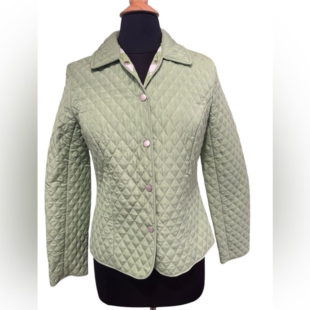 Women's NY Green Quilted Jacket by Briggs -size 4